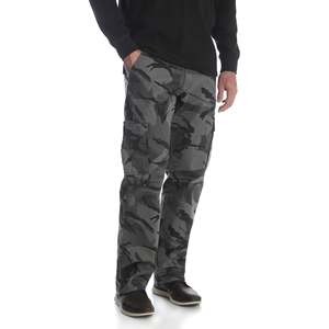 <b>Men's</b> Grey <b>Camo</b> <b>Cargo</b> <b>Pants</b> 100% Cotton Canvas Straight Fit Multi Pocket Streetwear Casual Trousers - Product Image 1