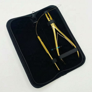 Pince à plasma dorée multifonctionnelle professionnelle en acier inoxydable avec micro-boucle, kit d'outils de pose d'extensions capillaires en gros - Product Image 4