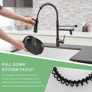 Rubinetto da Cucina Commerciale Monocomando con LED e Doccetta Estraibile per Lavello - Product Image 5