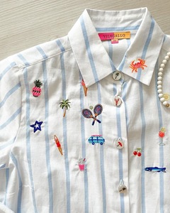 H&M เสื้อยืดคอกลมสีขาวประดับลูกปัดแฟชั่นลำลอง - Product Image 5