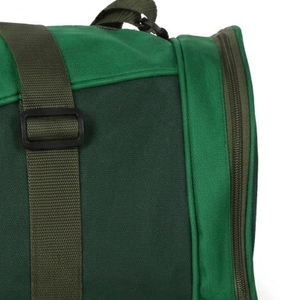 Sac de sport vert chasseur 600D avec sangles réglables et logo imprimé, sac de voyage personnalisé, sac de sport pliable avec compartiment à chaussures - Product Image 3