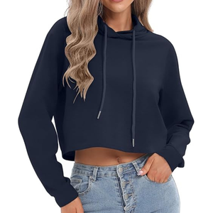 Sudadera con capucha corta personalizada para equipos, estilo universitario, para grupos de animación y baile, sudadera corta lisa, merchandising impreso con el espíritu escolar, sudadera con capucha para mujer - Product Image 6