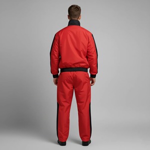 Conjunto Deportivo para Hombre, Color Morado con Bloques de Color, Cierre Completo, Cuello Alto, Estilo Deportivo, Secado Rápido, Poliéster, Ropa de Otoño - Product Image 6