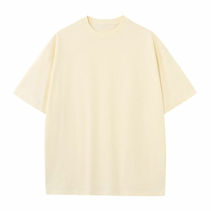 T-shirt personnalisé en coton 100% de haute qualité pour hommes, 320g, coupe ample, design uni, col rond, logo sur le devant - Product Image 5