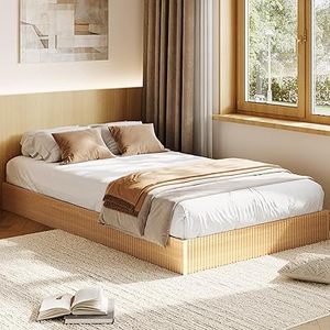 Lit de chambre king-size en bois massif sculpté à la main de qualité supérieure, avec pied de lit, meuble en bois fait main de luxe - Product Image 1