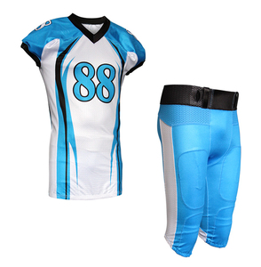 Ensemble d'uniformes de football américain personnalisés, respirants, antibactériens, imprimés par transfert thermique, 100 % polyester, taille élastique, séchage rapide - Product Image 4