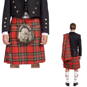 Kilts Tradicionales Escoceses de Lana TARTAN de 5 Yardas |   Falda Escocesa Highland Kilt de 16 Onzas con Tartán Disponible en la Mayoría de los Diseños - Product Image 1