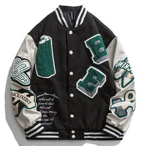 Custom Embroidered Waterproof Knitted Wool Blend Vintage Varsity <b>Jacket</b> Premium Leather Sleeves Personalized Winter Plus Size - Product Image 6