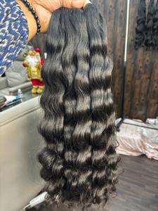 Extensions de cheveux humains naturels non traités, lisses, ondulés et crépus, légers, écologiques, en vrac - Product Image 2