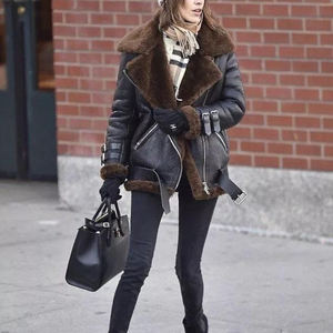 Chaqueta Acolchada de Piel de Oveja Teñida para Mujer, Impermeable, Cálida para Invierno, Informal y Moderna - Product Image 6