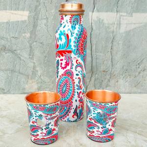 Botella de Cobre Puro para Beber, Almacenamiento de Agua Ayurvédico Tradicional para un Estilo de Vida Saludable y Uso Diario, Botella de Agua de Cobre Hecha a Mano - Product Image 5