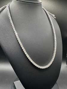 Collar Clásico de Cadena de Tenis Plateado con Moissanita VVS Engastada en Puntas, Collar con Dije Unisex para Uso Diario - Product Image 3