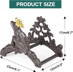 Vintage <b>Cast</b> Iron Garden Hose Holder Wall Mounted Decorative Hose Hanger Rack Outdoor Water Pipe Organizer Rustic Antique Scroll - Product Image 5