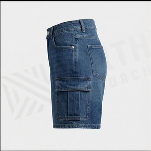 Shorts en jean vintage pour femme, taille haute, déchirés, coupe droite, délavés, coupe classique, décontracté, streetwear, vêtements de mode - Product Image 3