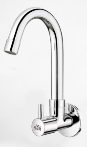 Durable Brass Sink Cock Wall Mounted Swivel Spout <b>Kitchen</b> Tap Rotating Water Control Valve for Heavy Duty Plumbing - Product Image 2