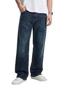 Jean baggy pour homme, coupe large, extensible, en denim, décontracté, style hip-hop streetwear, vintage - Product Image 3