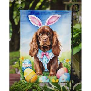 Épagneul Sussex multicolore Chasse aux oeufs de Pâques Drapeau de jardin Boîte aux lettres Bannière décorative de cour pour patio Oeuvre d'art pour parterres de fleurs - Product Image 3