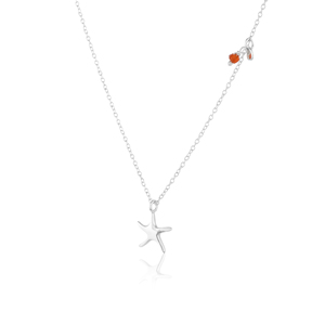 สร้อยคอรูปปลาดาว |   สร้อยคอจี้รูปดาวทะเลประดับพลอยเงินแท้ 925 - Product Image 2