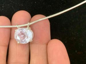 Amethyst Quartz Round Cut Gemstone German <b>Silver</b> Bezel Handmade <b>Chain</b> Necklace For Women Jewelry Super Quality - Product Image 4
