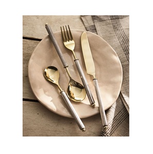 Minimalist Metal Flatware Set With Mirror Polish Antique Design Dishwasher <b>Safe</b> Wedding Cutlery Spoons Forks <b>Knives</b> - Product Image 1