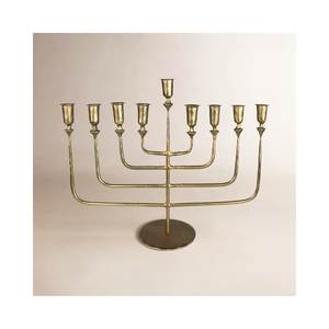 Modern Decorative Metal Menorah Candle Holder For Stylish Hanukkah Festival Decoration And Interior Enhancement - Product Image 2