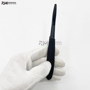 Pince à extensions de cheveux/bijoux en acier inoxydable personnalisée, produit le plus populaire d'RMI, avec pointe en plasma noire et poignée noire - Product Image 4