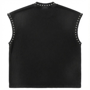 Débardeur Glory personnalisé avec impression graphique en strass, 100% coton, tissu doux, nouveau style vintage, sans manches, pour homme et femme. - Product Image 2