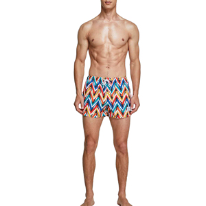 Shorts de bain multicolores pour hommes, à séchage rapide, avec cordon de serrage à la taille, pour la plage et le surf - Product Image 1