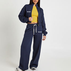 Conjunto Deportivo Personalizado con Estampado Digital Completo para Mujer, Chaqueta con Cremallera y Pantalones de Felpa Francesa de Algodón Oversize - Product Image 4