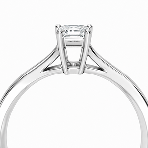 Anillo de Compromiso Clásico con Diamante Cultivado en Laboratorio con Corte Esmeralda, Certificado por IGI, Oro de 10K, 14K, 18K, Plata 925, 935 - Product Image 2