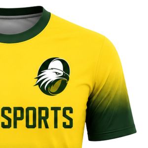 เสื้อฟุตบอลสีเหลืองเขียวแบบซับลิเมชั่นสำหรับผู้ชาย ชุดทีมฟุตบอลแขนสั้น ชุดกีฬา ชุดแข่งขัน เสื้อผ้ากีฬากลางแจ้ง - Product Image 4