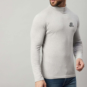 <b>Men's</b> O-Neck Long Sleeve Nonwoven Breathable Polyester Solid Color Casual <b>Top</b> - Product Image 2