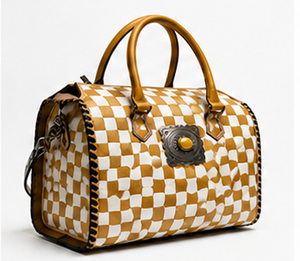 Sac à main de luxe en cuir véritable pour femme, motif losanges, chaînes décoratives, deux anses, fermeture éclair, grande taille, vente en gros - Product Image 3