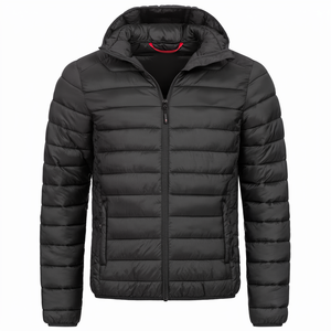Wholesale High Street Style Men's Bubble Puffer <b>Jacket</b> with Stand Collar Custom Colors & Designs Polyester Filled Shiny Finish - Product Image 1