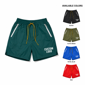 Custom Lightweight 100% Polyester Eco-Friendly Quick Dry Breathable <b>Mens</b> Streetwear Summer <b>Shorts</b> OEM ODM Private Label <b>Zip</b> - Product Image 1