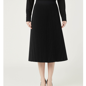 Falda midi plisada de cintura plana, 100% poliéster, para todas las estaciones, tejida, ODM/OEM, de Vietnam, para mujer. - Product Image 1