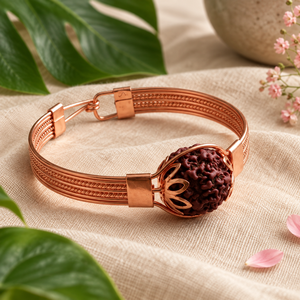 Bracelet chaîne en or rose plaqué or, avec pierres naturelles et perles ovales, jonc minimaliste pour femme - Product Image 6