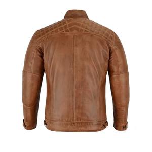 Blouson de moto matelassé unisexe noir en cuir d'agneau véritable de haute qualité, imperméable, coupe-vent, respirant, grande taille, personnalisable - Product Image 2