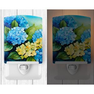 ไฟกลางคืนเซรามิกสีน้ำไฮเดรนเยียหลากสีขนาดกะทัดรัด6x4x3ได้รับการรับรอง UL ใหม่สำหรับห้องนอนห้องน้ำสถานรับเลี้ยงเด็กห้องโถงห้องครัว - Product Image 2