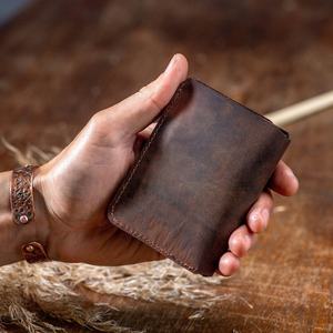 Personalized Vintage Style Tri-fold RFID <b>Leather</b> <b>Wallet</b> <b>Small</b> Man Gift With Him Open Closure Triple Folded-TDW-0043B - Product Image 6