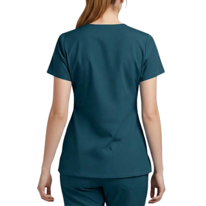 Ensemble de blouses médicales unisexes, col en V, manches courtes, uniforme extensible, tissu tissé avec poches pour hôpital, clinique, clinique vétérinaire - Product Image 6