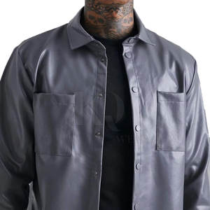 เสื้อเชิ้ตหนังดีไซน์ทันสมัยสำหรับผู้ชาย ผ้าเนื้อนุ่ม ทนทาน สวมใส่สบาย เหมาะสำหรับใช้ในชีวิตประจำวัน - Product Image 2