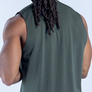 เสื้อยืดออกกำลังกายแขนกุดผู้ชาย เสื้อยืดวิ่งตาข่ายระบายอากาศ เสื้อกีฬาแห้งเร็ว ขายส่งชุดกีฬาผู้ชาย รับสกรีนโลโก้ - Product Image 5