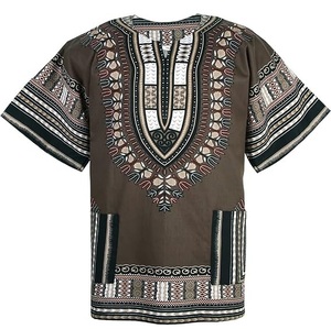 Camisa Dashiki Africana para Hombre, Manga Corta, Cuello en V, Estampado Geométrico, Estilo Campestre, Camisa Dashiki Larga y Holgada - Product Image 6
