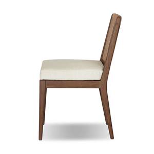 Chaise de salle à manger en noyer de style mid-century, fauteuil rembourré en velours marron avec pieds en bois et corde tressée pour la maison - Product Image 4