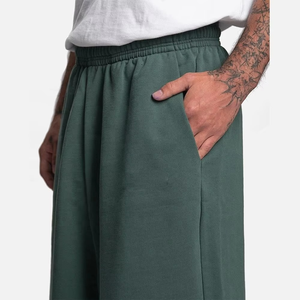 Men's Wide Leg Pants <b>Elastic</b> <b>Waist</b> Gradient Color Black Grey Breathable Casual Knitted Polyester Autumn Style - Product Image 5