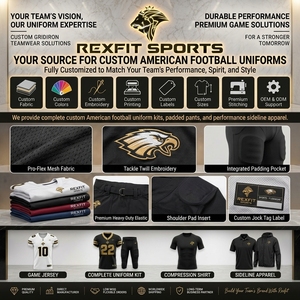 Meilleur Maillot de Football Américain Personnalisable Streetwear Tendance en Maille Respirante Coupe Courte avec Option Grande Taille et Broderie de Logo - Product Image 4