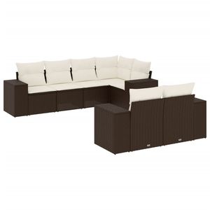 Grande divano da giardino modulare marrone PE Rattan - Product Image 2