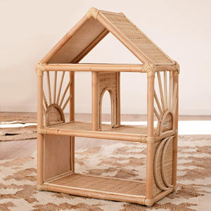 Casa de muñecas de ratán hecha a mano, juguetes en miniatura de alta calidad para niños, casas de muñecas de caña natural - Product Image 6