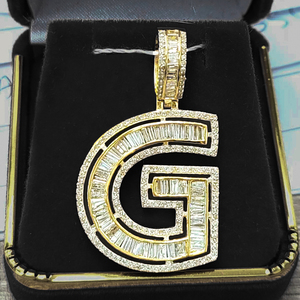 จี้ตัวอักษร AARVA JEWELS ชุบทองคำสีกุหลาบ เงินแท้ 925 ประดับเพชรโมอิสซาไนต์ทรงบาแกตต์ ตัวเรือนแบบกรงเล็บ สไตล์ฮิปฮอป สำหรับทั้งชายและหญิง เหมาะสำหรับงานแต่งงาน - Product Image 6